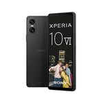 Sony Xperia 10 VI (Batterie 5 000 mAh, 6,1" OLED 21:9, Trois Distances focales optiques, léger et Compact, Audio 3,5 mm, Android 14, IP65/68, Double SIM, Noir, Garantie 24+12 Mois [Amazon Exclusif]