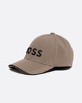 BOSS Green US-1 Mens Stretch-Piqué Cap With Embroidered 3D Logo - Beige - One Size