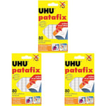 UHU Patafix blanche - pastilles adhésives prédécoupées, pâte à fixer, repositionnables, blanche, 80 pastilles (Lot de 3)