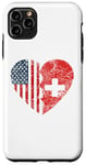 iPhone 11 Pro Max Swiss American Flags Heart | United States Switzerland Roots Case