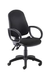 Office Hippo Desk Chair, Ergonomic Home & Office Chair With Adjustable Seat, Back & Lumbar Pump For Comfort & Support, Computer Chair With Fixed Arms For Daily Use - Black