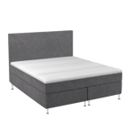 Sleepo - Tellus Kontinentalsäng Sammet Anthracite 160 Medium/Medium Cocktailben Silver 13cm