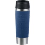 Emsa N20221 Travel Mug Classic Gobelet isotherme, 0,5 l, bouchon à vis confortable, en acier inoxydable, 6 h chaud et froid 12 h, 100% étanche, passe au lave-vaisselle, ouverture à 360 °, bleu foncé