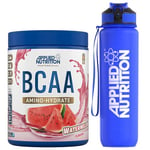 Applied Nutrition Bundle: BCAA Powder 450g + Lifestyle Water Bottle 1000ml | Branched Chain Amino Acids BCAAs Supplement, Intra Workout & Recovery (450g - 32 Servings) (Watermelon)