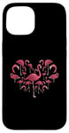 Coque pour iPhone 15 Flamant rose en forme de cœur