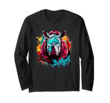 Colorful Rhino Artful Urban Explosion Long Sleeve T-Shirt