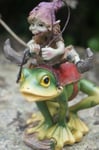 97121 D FIGURINE TROLL ELFE SUR GRENOUILLE  ANIMAUX PIXIE ELFE  PIXIES  1 SUR 4