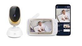 Motorola Nursery Babyphone Caméra VM85 Connect - Camera Surveillance Wifi - Caméra Bébé avec Écran Couleur - Commande via l'Application Motorola Nursery - Incl. Fonction Parle-Retour et Veilleuse