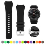 20 mm 22 mm band för Samsung Galaxy Watch 4/6/Classic/5/ pro/3/active 2/Gear s3/S2 silikonarmband Huawei GT/4/2/GT2/3 Pro -rem black 3 22mm
