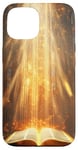 iPhone 15 Catholicism Open Bible Rays Spiritual Divine Case