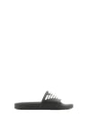 Emporio Armani Bold Eagle Logo Slides Sandal, Black+White, 41