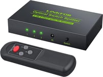 Switch Optique Audio,  3X2 Commutateur Audio Toslink SPDIF Fibre Optique Numériq