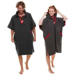 Red Original Adult Unisex Quick Dry Microfibre Changing Robe Towel Surf Poncho (Grey, M)