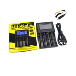 VeitoKala Lii-PD2 LII-PD4 Lii-S8 Dock batterie Chargeur pour 18650 26650 21700 18350 AA AAA 3.7V/3.2V/1.2V lithium Nilaissée batteries - Type PD4 and car EU