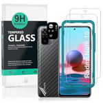 Ibywind Screen Protector For Redmi Note 10(4G)/Note 10S[2 Pack],9H Hardness Tempered Glass,With 1Pc Camera Lens Protector,Easy to Install