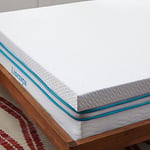 Linenspa Surmatelas 120 x 200 cm Memoire de Forme | 10cm Epaisseur| Avec gel rafraîchissant et housse lavable à fermeture éclair | Oeko-Tex | 1 personne