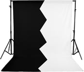 Fotoplex Bakgrunn Ensfarget Sort/Hvit - 2.9x5 m