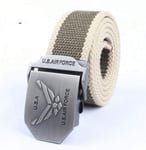 Ceinture en Toile,Mode Hommes Femmes Durable Ceinture en Toile Neutre Us Air Force Boucle en Métal De Luxe Ceintures De Jeans pour Hommes Ceinture Tactique Vintage Sangle Militaire Mâle, Noir, 1