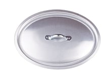 Pentole Agnelli Professional Aluminium 3 Mm. Oval Lid with Steel Bridge, Diameter 40 Cm, Silver