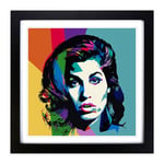 Amy Winehouse Pop Art Framed Wall Art Print, Ready to Hang Picture for Living Room Bedroom Home Office, Black 18 x 18 Inch (45 x 45 cm)