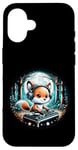 iPhone 16 Funny Fox Dj Headphones Graphic for Men Women Kids Case