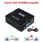 Adaptateur HDMI vers VGA pour PS3,XBOX,TV Box,PC,Ordinateur Portable,Projecteur HDTV,DVD,1080P Full HD,Convertisseur Vidéo VGA - Type vga to hdmi black