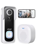 ieGeek Video Doorbell Wireless with Chime - 2K HD Doorbell Camera, Smart Home Security Door Bell Voice Message and Changer, Two-Way Audio, PIR Detection, Easy Installation, Night Vision