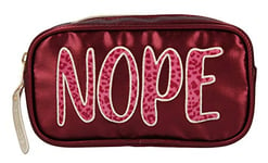 Depesche- Trousse de Toilette TOPModel, Rouge foncé avec Broderie « Nope », Environ Dimensions : 19 x 10 x 5,5 cm, 10203526, Multicolored