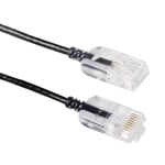 Elfcam® - 30m Câble Ethernet Slim Cat 6, Câble Réseau LAN WAN Cat6 32AWG,Ultra Slim Noir (30 Mètre)