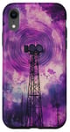 Coque pour iPhone XR Motif géométrique violet aquarelle 5G protection contre les radiations