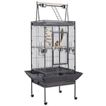 Yaheetech Grande Cage Oiseau Volière à Oiseaux Intérieur Exterieur pour Perruche Perroquet Mandarin avec 4 roulettes Mobiles 81x76x174cm Métal