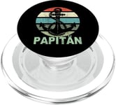 Paptain Father Dad Captain Funny Retro Anchor Father's Day PopSockets PopGrip for MagSafe