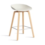 HAY About a Stool 32 Low barstol såpat ekstativ 2.0 Melange cream-rostfritt stålstöd