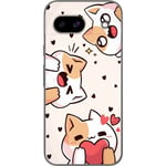 Google Pixel 8a Genomskinligt Skal Kawaii Katt