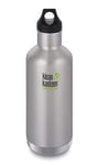 Klean Kanteen Classic Gourde en acier inoxydable brossé avec bouchon Loop Cap 946 ml