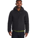 Marmot Homme Echo Sweat À Plumes Veste chaude bouffante manteau d hiver capuche isol e parka matelass r sistante l eau , Noir, XXL EU