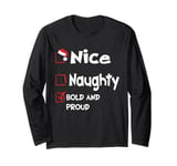 Funny Christmas Nice Naughty Check List, Santa Xmas Humor Long Sleeve T-Shirt