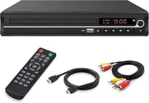 Lecteur DVD pour Smart TV Support 1080p Full HD avec câble HDMI Télécommande Entrée USB Lecteurs DVD maison libre