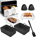 Air Fryer Accessories for Ninja Dual AF451UK AF400UK AF300UK AF500UK Black 