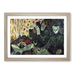 Big Box Art By The Deathbed by Edvard Munch Framed Wall Art Picture Print Ready to Hang, Oak A2 (62 x 45 cm)