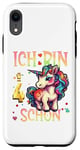 Coque pour iPhone XR Kinder ich bin schon 4 anniversaire licorne 4 ans fille