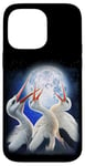 iPhone 14 Pro Max 3 Storks Howling At The Moon Funny Stork Bird Lover Birder Case