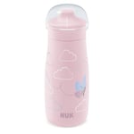 Gobelet NUK Mini-Me pour bébé | 9+ mois | 300 ml | Biberon pour enfant | Bec renforcé anti-fuites | Résistant aux chocs | Papillon rose