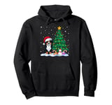 Bernese Mountain Dog Xmas Tree Lights Reindeer Hat Christmas Pullover Hoodie