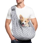 Adiwo Sac de Transport pour Chien Chat,Sac de Transport Bandoulière Réglable pour Animal de Compagnie, pour Chiens/Chats de Taille Moyenne Jusqu'à 7,5 kg pour l'extérieur, Les Voyages.(Gris ondulé)