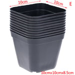 Pots de fleurs noires en plastique,petits pots carrés pour plantes succulentes,10 pièces - Type 10x10cm #C