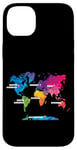 Coque pour iPhone 14 Plus Carte Colorée Terre Pays Continent Géographie Carte Du Monde