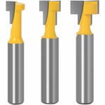 CCYKXA 8mm Tige T-Slot Routeur Bits Set, 3pcs T-Slot Fraise à bois Fraise à Menuiserie Outil de Woodworking Cutter Lame