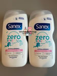 2 x Sanex Zero Baby FRAGRANCE FREE Bath, Wash & Shampoo 450ml