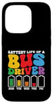 Coque pour iPhone 14 Pro Batterie drôle de conducteur de bus scolaire, bus public, bus